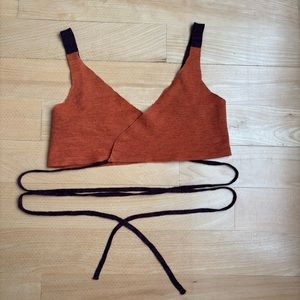 Zara Ltd Edition Co-Ord Linen Crop Top With Tie SIZE S.